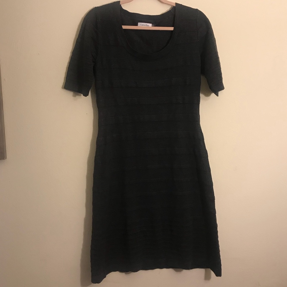Calvin Klein Grey Knit Dress - Size M